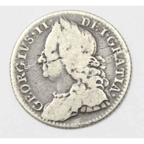 1203 - 2 George II silver 6d coins, 1757 & 1758, 1758 coin in very high grade, 2.84g and 3.01g gross respec... 