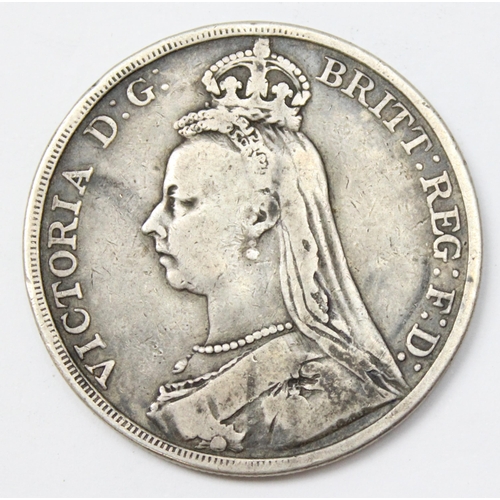 1205 - A Queen Victoria 1890 silver crown coin