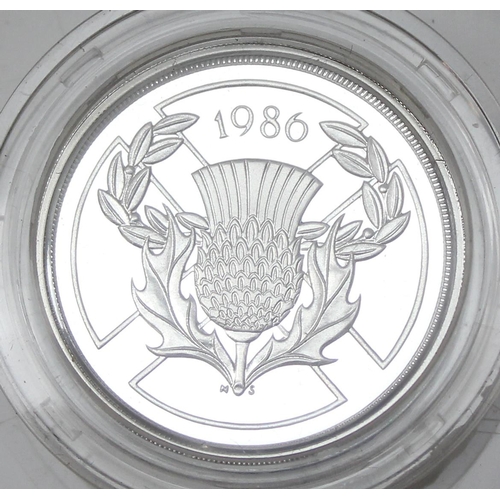 1219 - 1986 Royal Mint 13th Commonwealth Games commemorative silver proof £2 coin, boxed with paperwork