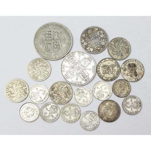 1242 - Qty of assorted mixed silver coins, mostly British, some full silver, approx 61.62g gross