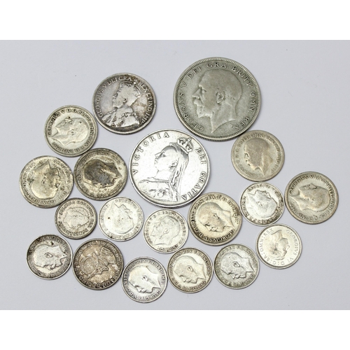 1242 - Qty of assorted mixed silver coins, mostly British, some full silver, approx 61.62g gross