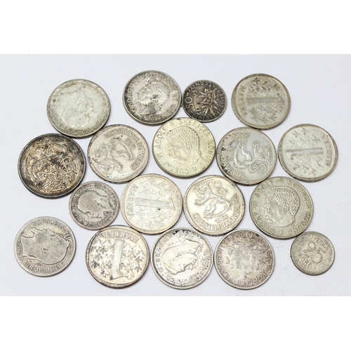 1245 - Qty of assorted mixed world and UK coins, all with silver content, approx 100.91g gross