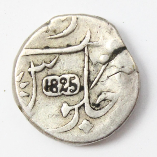 1270 - A rare 1825 silver East India Company Bombay presidency Surat Rupee coin, XRF tests as high grade si... 