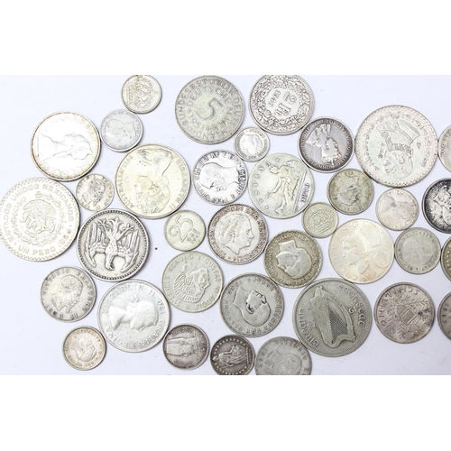 1278 - Qty of assorted mixed world coins, all with silver content, approx 233.86g gross