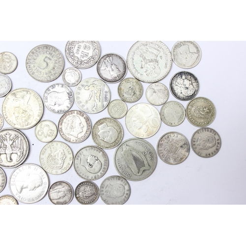 1278 - Qty of assorted mixed world coins, all with silver content, approx 233.86g gross