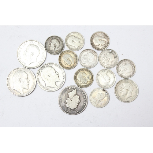 1282 - Qty of assorted British full silver coins, George IV and later to inc a high grade 1902 & 1915 shill... 