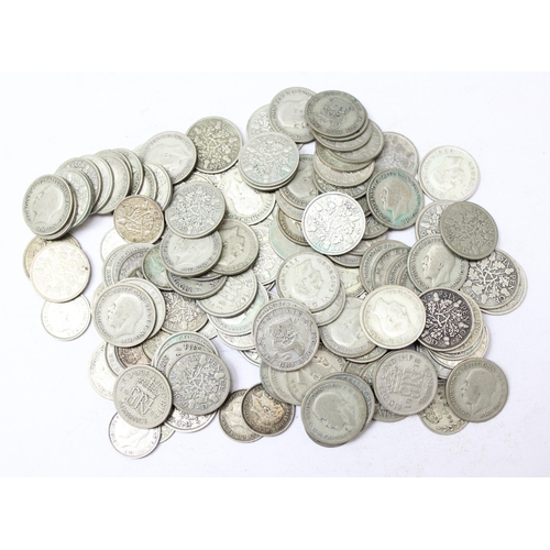 1290 - 109 sixpence coins & 18 3d coins, all 1920-1946 half silver date range, approx 319.77g gross