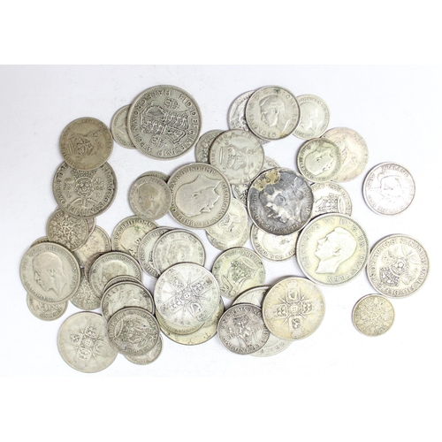 1297 - Qty of assorted mixed world and British coins, all with silver content, the majority British half si... 