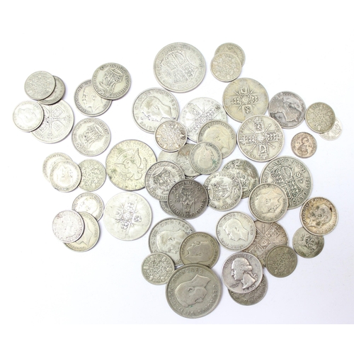 1297 - Qty of assorted mixed world and British coins, all with silver content, the majority British half si... 