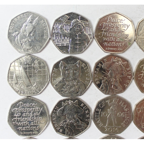 1299A - Qty of assorted 50p coins, all with more unusual designs, £15 face value