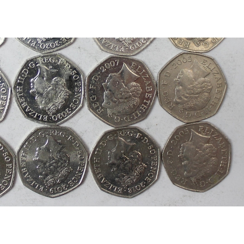 1299A - Qty of assorted 50p coins, all with more unusual designs, £15 face value