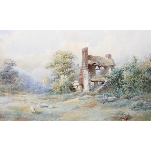 419 - 3 x antique watercolours, largest approx 51cm x 39cm inc frame