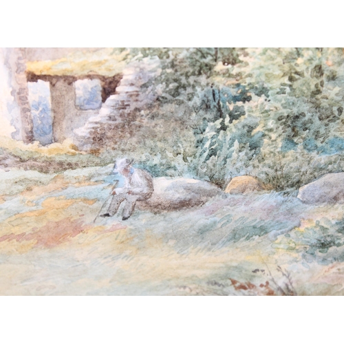 419 - 3 x antique watercolours, largest approx 51cm x 39cm inc frame