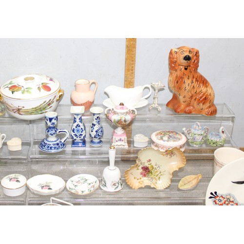 1705A - Huge qty of misc china and ceramics to incl continental figurines, Denby, Toby Jug, and books etc