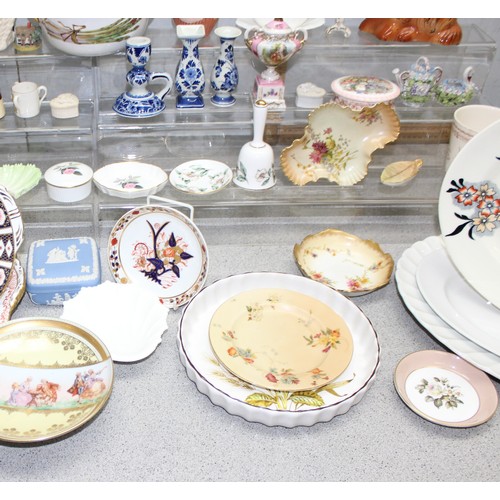 1705A - Huge qty of misc china and ceramics to incl continental figurines, Denby, Toby Jug, and books etc