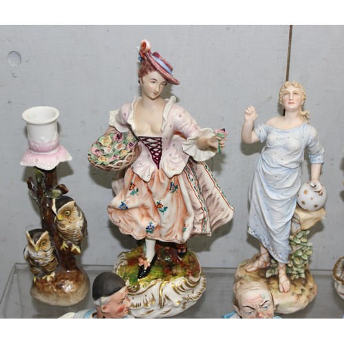 1705A - Huge qty of misc china and ceramics to incl continental figurines, Denby, Toby Jug, and books etc