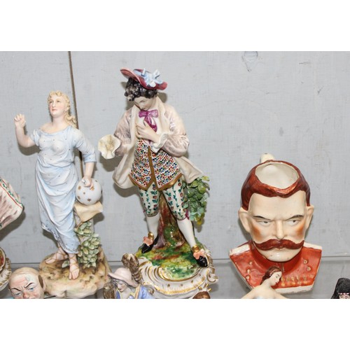 1705A - Huge qty of misc china and ceramics to incl continental figurines, Denby, Toby Jug, and books etc