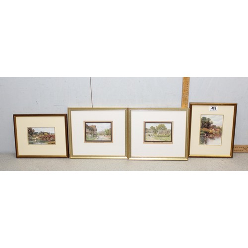 445A - Of local interest, a collection of 7 framed antique colour prints, a vintage map of Didcot and surro... 