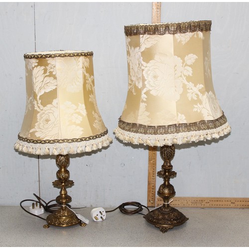 234 - Qty of vintage lamps with shades, tallest approx 76cm tall