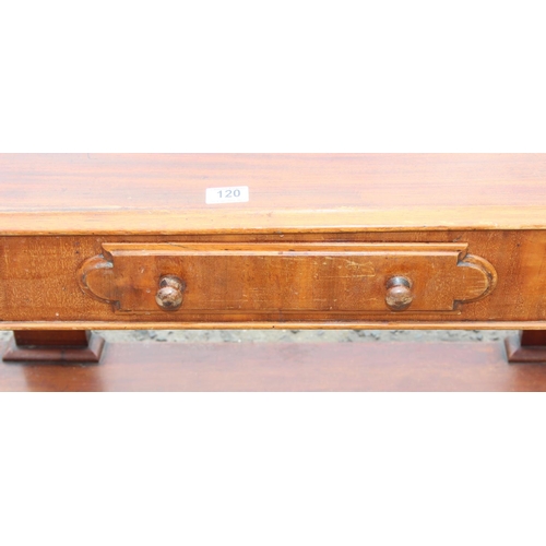 124 - An antique mahogany side table with single drawer and a corner wash stand (2)