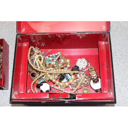 1133 - Qty of assorted mixed costume jewellery in vintage cash tin