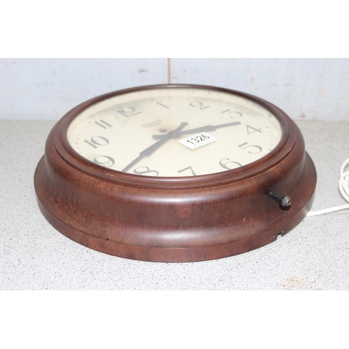 1326 - Vintage Smith electric Bakelite clock with early electrical movement, diameter approx. 35cm