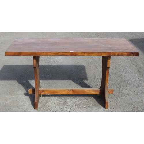 147 - A vintage rustic Elm farmhouse table, approx 153cm wide x 85cm deep x 78cm tall