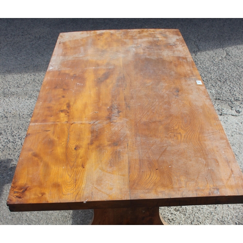 147 - A vintage rustic Elm farmhouse table, approx 153cm wide x 85cm deep x 78cm tall