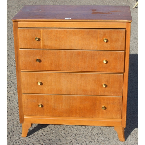 151 - A retro Lebus 4 drawer chest of drawers, approx 78cm wide x 43cm deep x 90cm tall