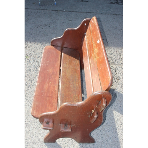 157 - Wood garden bench, approx 120cm wide x 59cm deep x 82cm tall