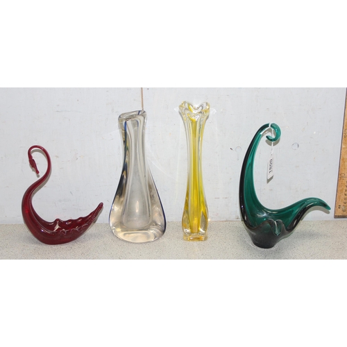 1800 - 4 retro art glass vases in the style of Murano