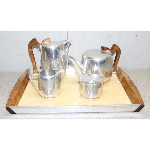 1801 - 5 piece Picquot ware tea/coffee serving set