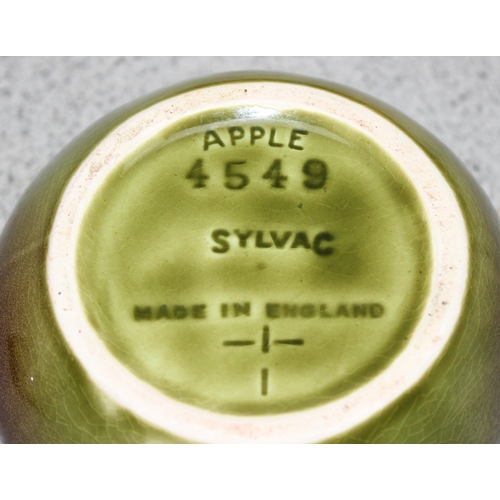 1822 - 5 Sylvac sauce pots to include Apple sauce, Tomato sauce, Parsley sauce and Bread sauce.