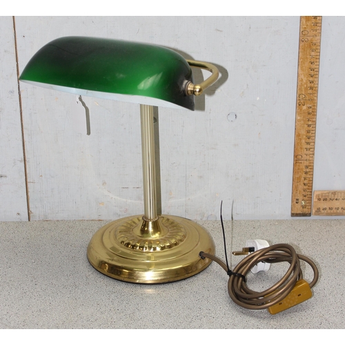 259 - Reproduction bankers lamp with green shade