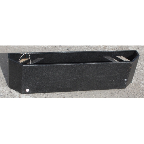 350 - A pair of mild steel window box garden planters, approx 57cm wide