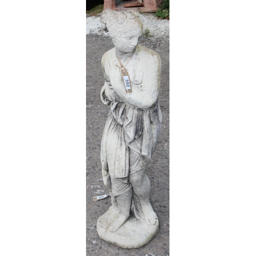 352 - A reconstituted stone statue of a classical female, approx 83cm tall