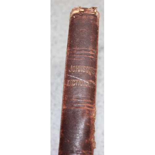 572 - 1856 edition of Samuel Johnson's Dictionary, Published by A.J. Isaacs, various ink annotations with ... 