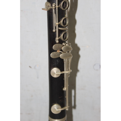 625 - E.J. Albert of Brussels, and antique part ebonised wooden clarinet in case, lacking mouthpiece, hous... 