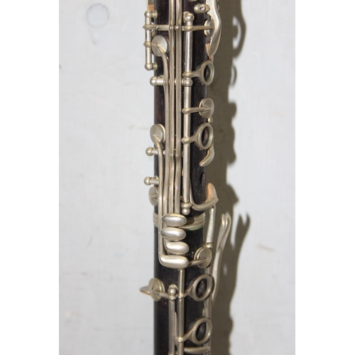 625 - E.J. Albert of Brussels, and antique part ebonised wooden clarinet in case, lacking mouthpiece, hous... 