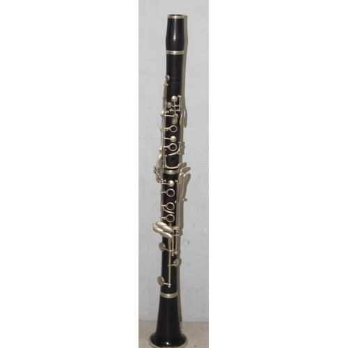 625 - E.J. Albert of Brussels, and antique part ebonised wooden clarinet in case, lacking mouthpiece, hous... 