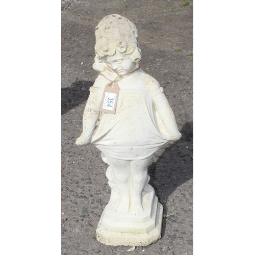 354 - A reconstituted stone statue of a young girl, approx 59cm tall