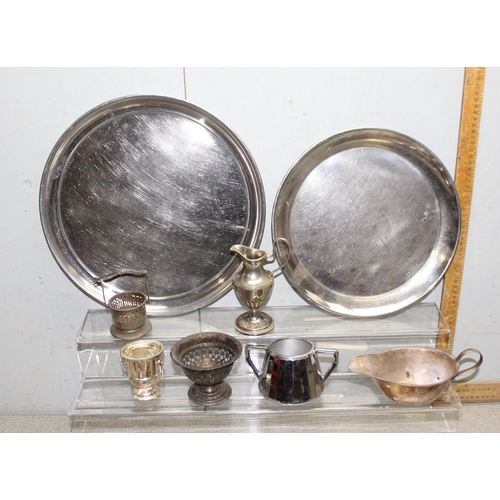 1008 - Qty of antique and later metalware, mainly silver-plate, approx 4.6kg gross