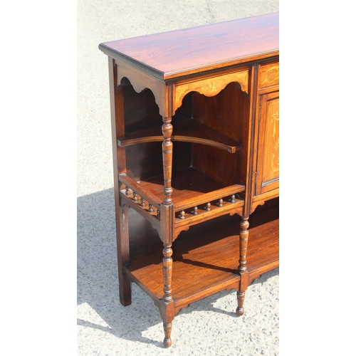 104 - An extremely decorative Edwardian period mahogany sideboard in the manner of James Shoolbred, decora... 