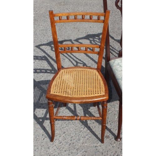 108 - 4 assorted antique chairs, 2 Chippendale style, 2 with bergère seat