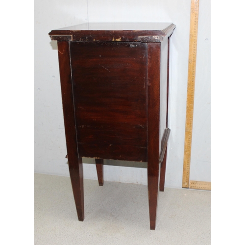 114 - Edwardian Mahogany bedside cabinet, approx 40cm wide x 37cm deep x 79cm tall