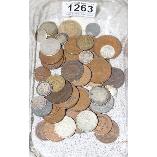 1263 - Qty of assorted interesting antique and later copper coins and a small selection of British and worl... 