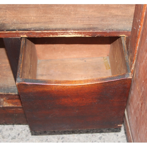 128 - An antique mahogany sideboard with 2 doors and drawer, approx 107cm wide x 39cm deep x 86cm tall