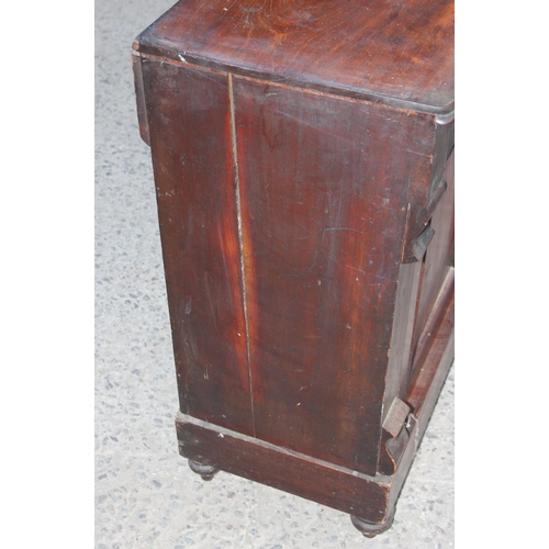 128 - An antique mahogany sideboard with 2 doors and drawer, approx 107cm wide x 39cm deep x 86cm tall