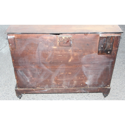 128 - An antique mahogany sideboard with 2 doors and drawer, approx 107cm wide x 39cm deep x 86cm tall