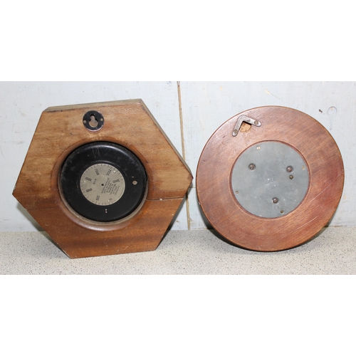 1303 - 2 early 20th century wooden cased wall barometers, one by Short & Mason